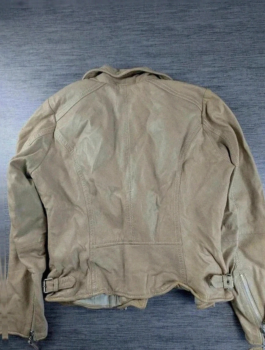 perfecto femme Freaky Nation cuir beige style motard S/M – Freaky Nation – taille S / 36 / 8 2