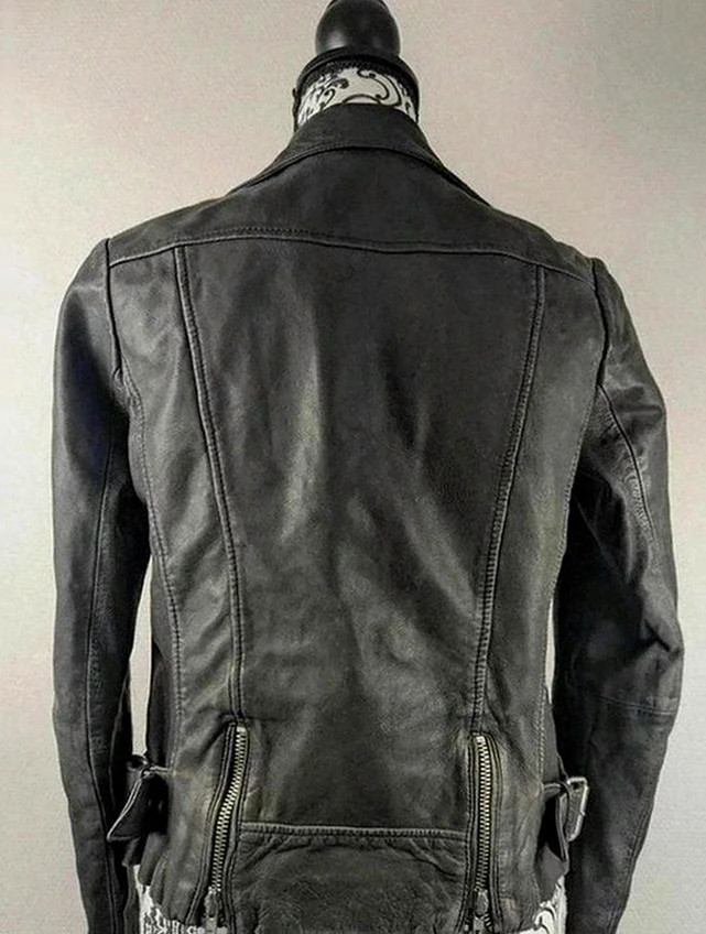 Perfecto biker en cuir d'agneau Maje noir matelassé taille 36, coupe rock chic intemporelle – Maje – taille Taille unique 3