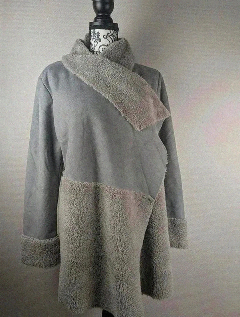 Manteau hivernal Laura di Sarpi très chaud doublé polaire gris pilou pilou – femme