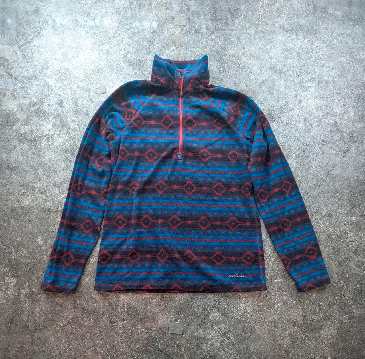 Eddie Bauer polaire fine vintage motifs aztec crazy fleece outdoor gorpcore femme S – Eddy Bauer – taille S / 36 / 8 2