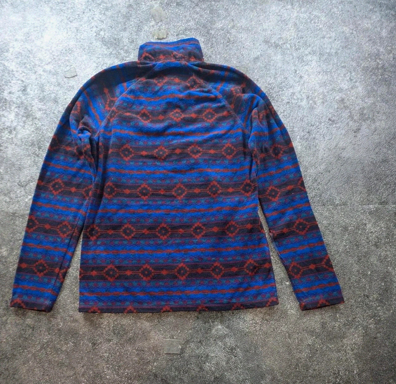 Eddie Bauer polaire fine vintage motifs aztec crazy fleece outdoor gorpcore femme S – Eddy Bauer – taille S / 36 / 8 3