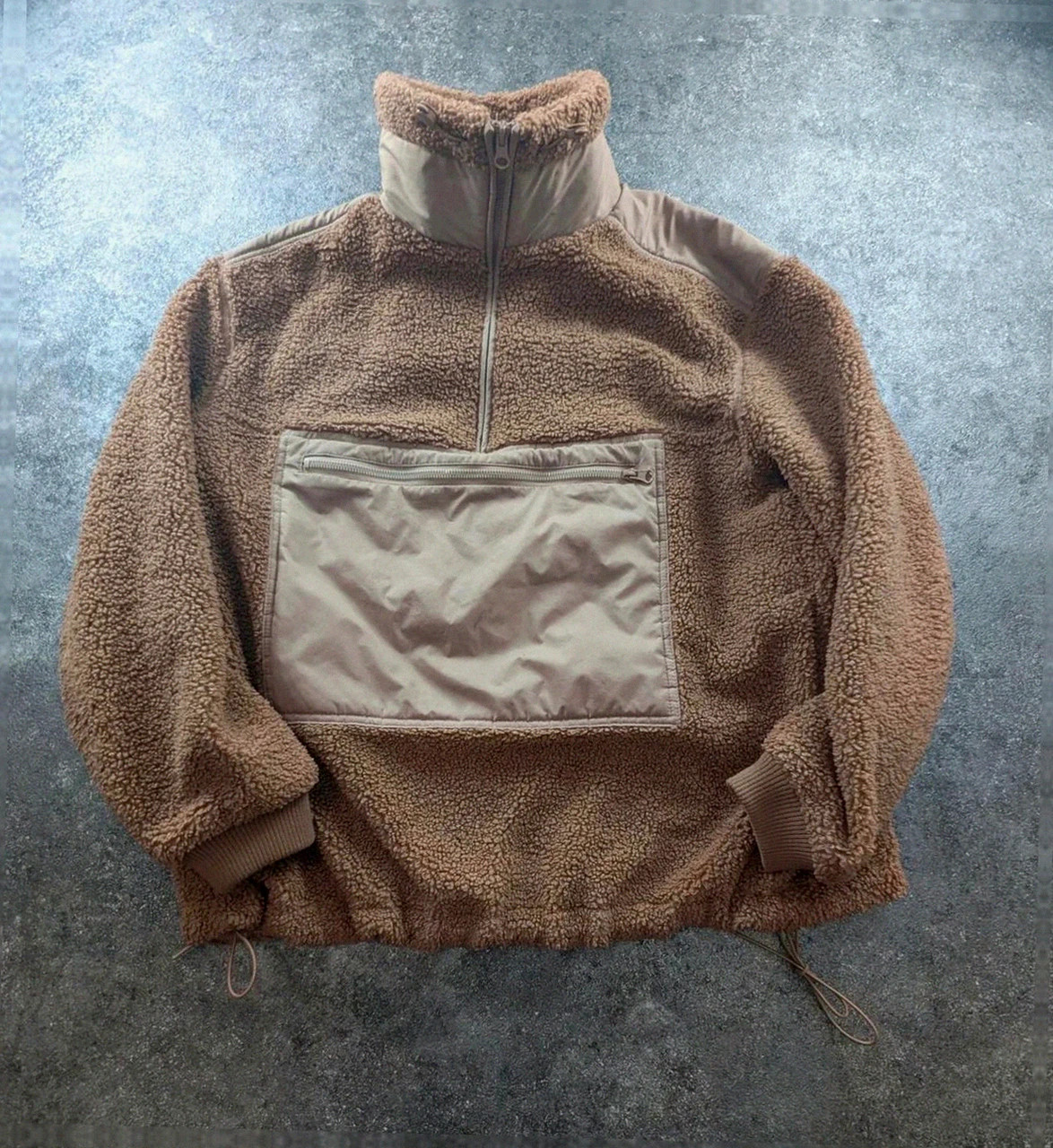 Polaire sherpa H&M beige col montant zippé poche avant streetwear style Tnf outdoor S/M/L – H&M – taille S