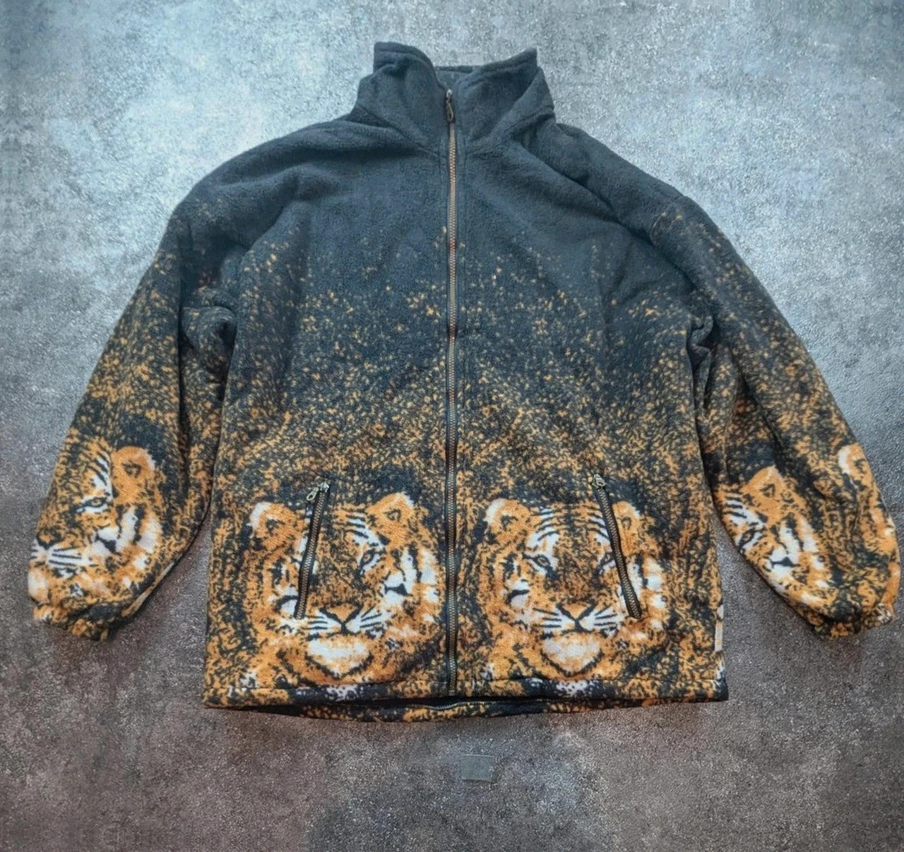 Polaire Vintage Tigre Xxl Épaisse Zippée Fleece Sherpa Animal Print 90s Y2K – Vintage Dressing – taille XXL 2