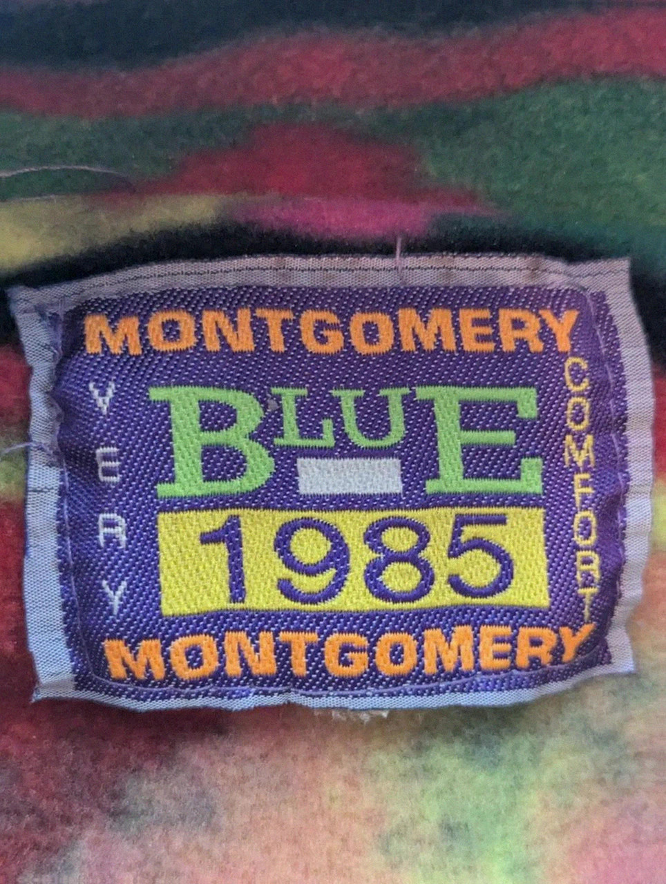 Montgomery Blue 1985 polaire vintage crazy aztec Made in Italy L Xl – Montgomery – taille XL 3