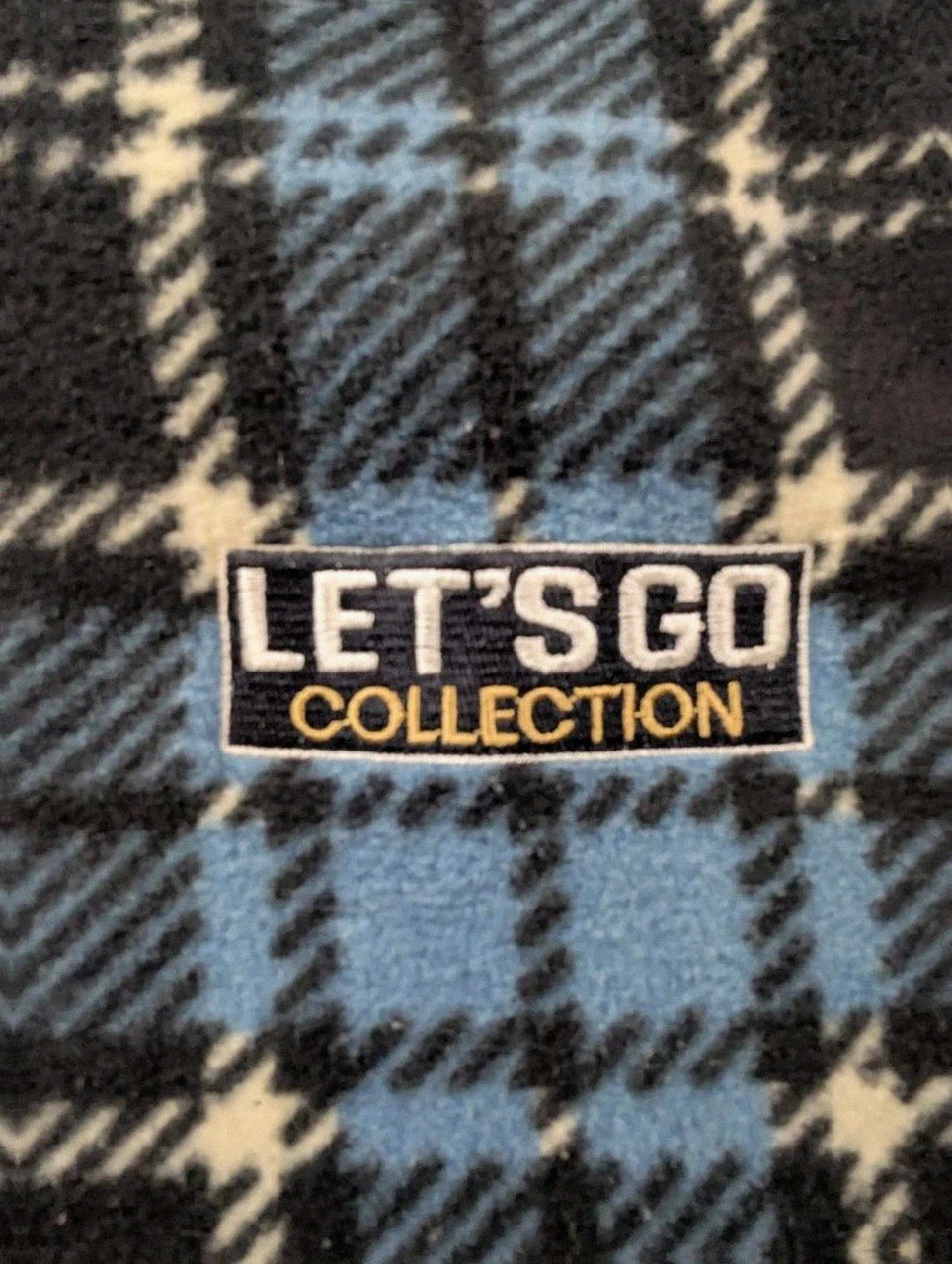 Polaire vintage Let’s Go Collection tartan bleu noir Half Zip – M – Let's Go – taille M 4