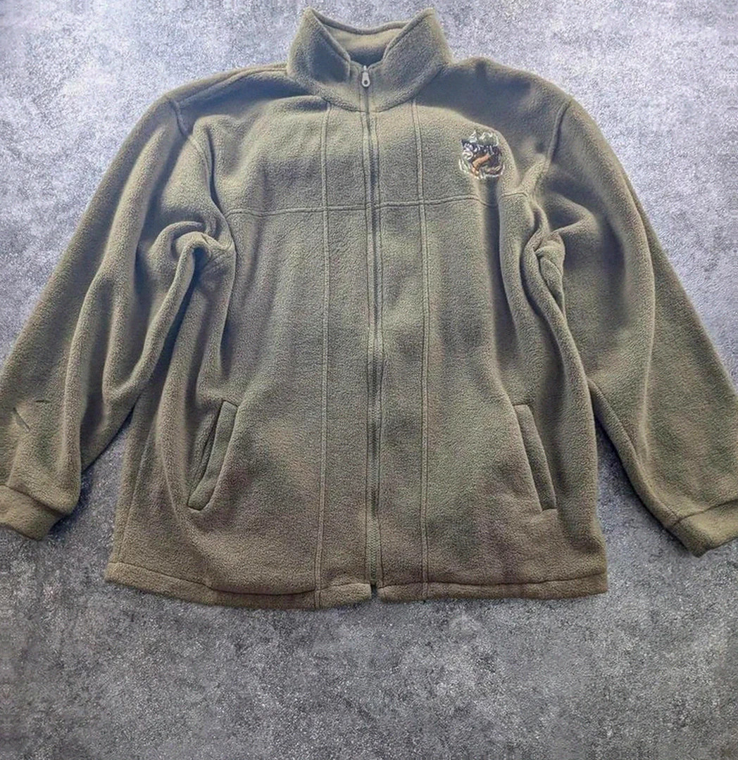polaire fleece zippée hot station bison brodé outdoor huntig style Realtree kaki Xxl
