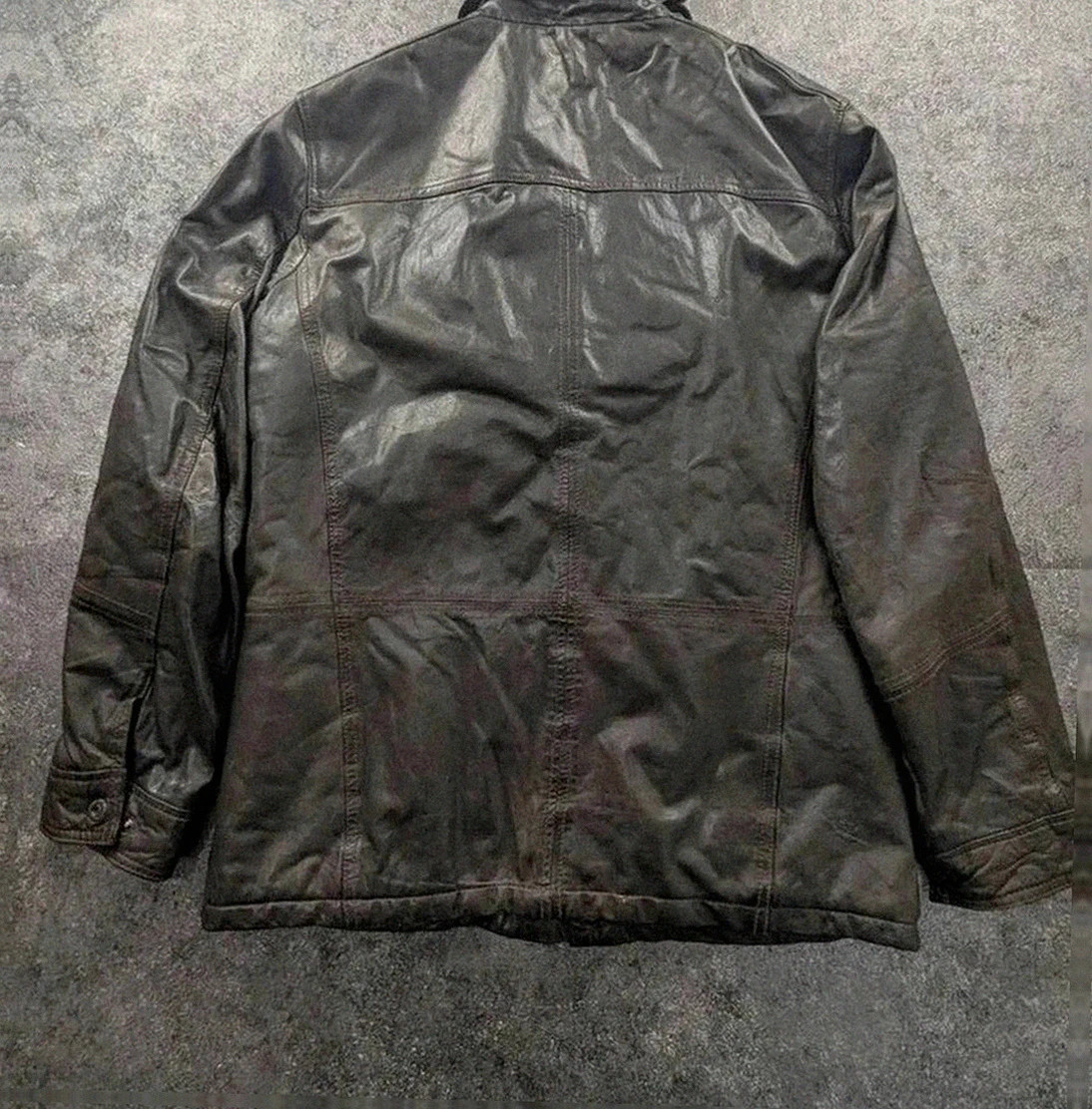 Field jacket emilio adani en cuir d’agneau brun – look vintage – taille 50 vintage dressing – Emilio Adani – taille L 2