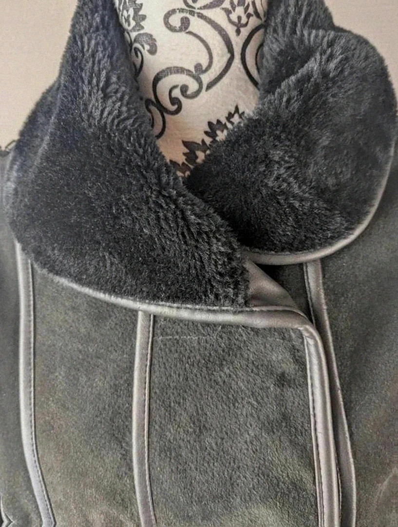 Manteau vintage dressing effet peau retournée hiver chaud élégant pogskin split – Vintage Dressing – taille L / 40 / 12 4