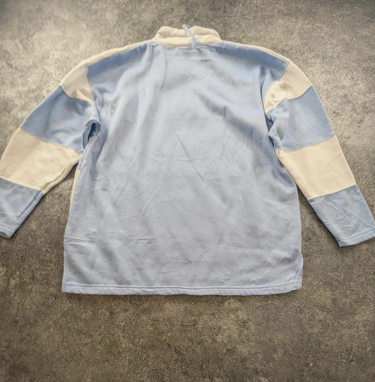 Sweat col zippé Jaclyn Smith L beige bleu vintage preppy old money – Jaclyn Smith – taille L / 40 / 12 2