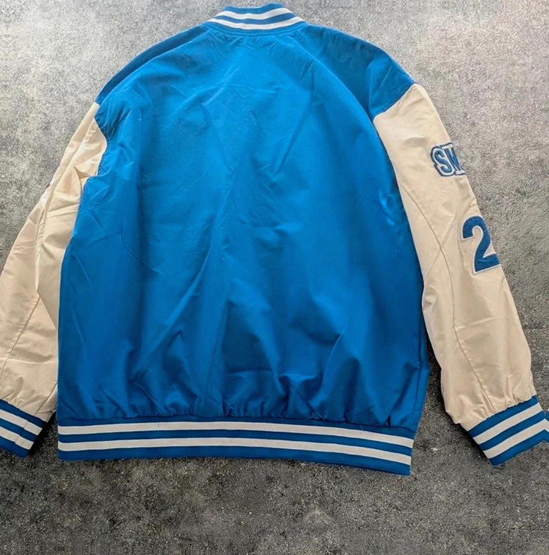 Veste college varsity bleu blanc vintage coupe oversize – Varsity – taille S 2