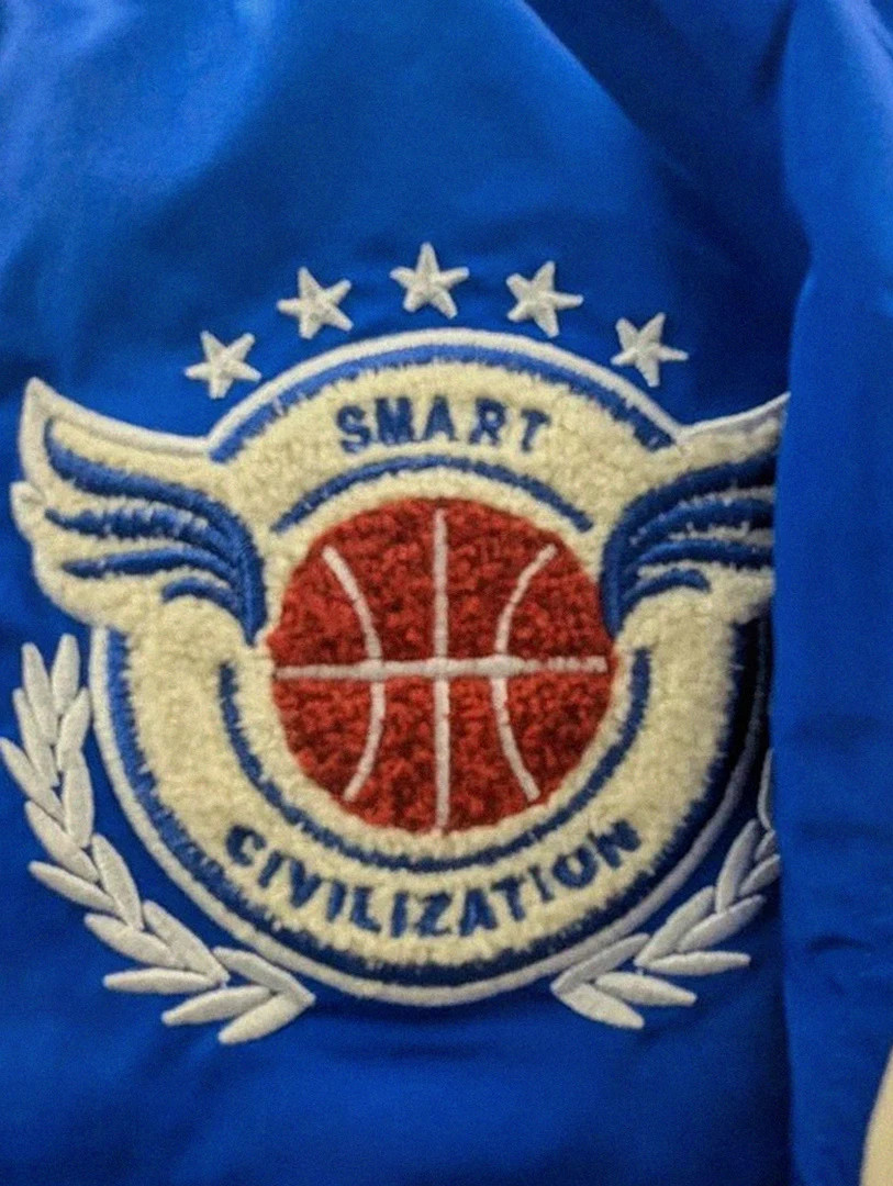 Veste college varsity bleu blanc vintage coupe oversize – Varsity – taille S 3