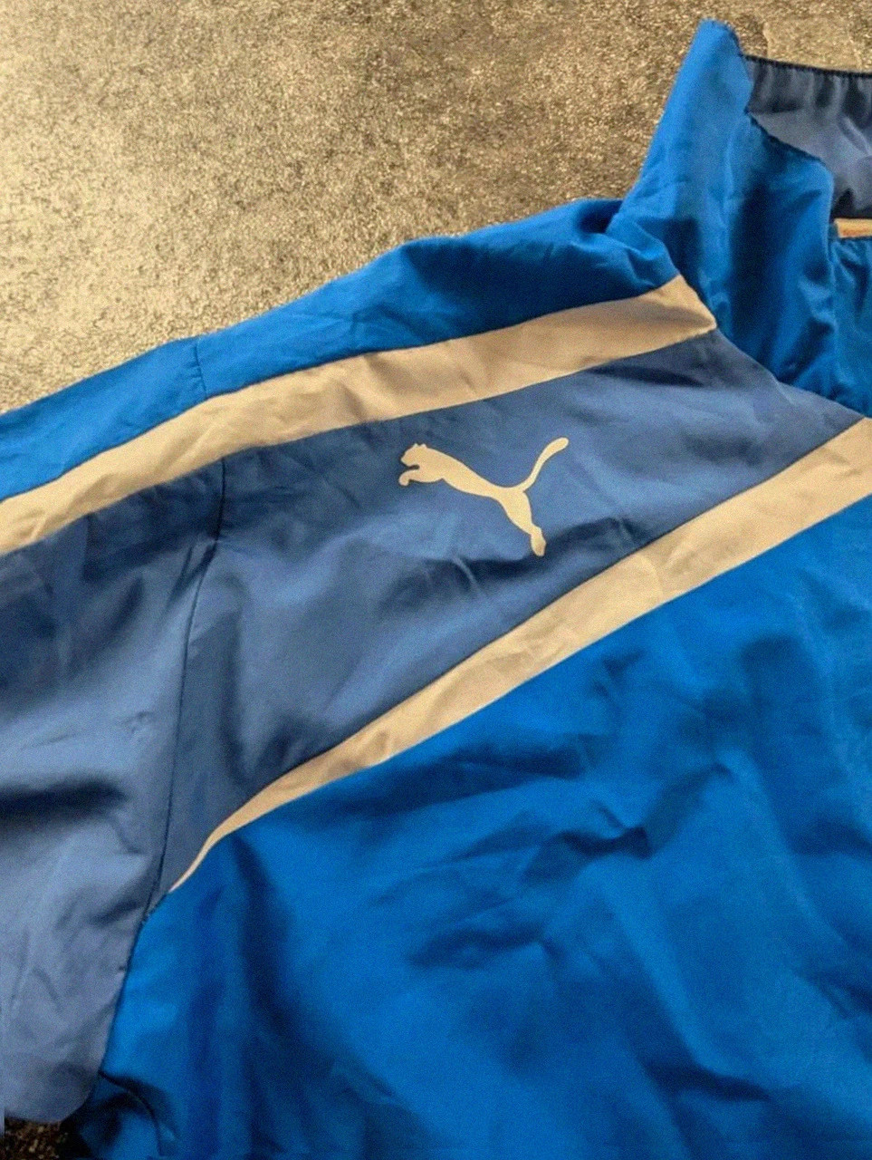 Veste Puma bleue vintage sport streetwear zip logo réfléchissant taille S – Puma – taille S 2