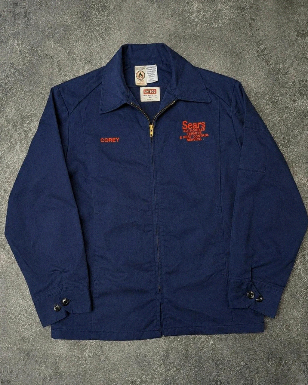 Veste américaine workwear vintage Sears Usa bleu marine taille 40 Regular – Vintage Dressing – taille Taille unique