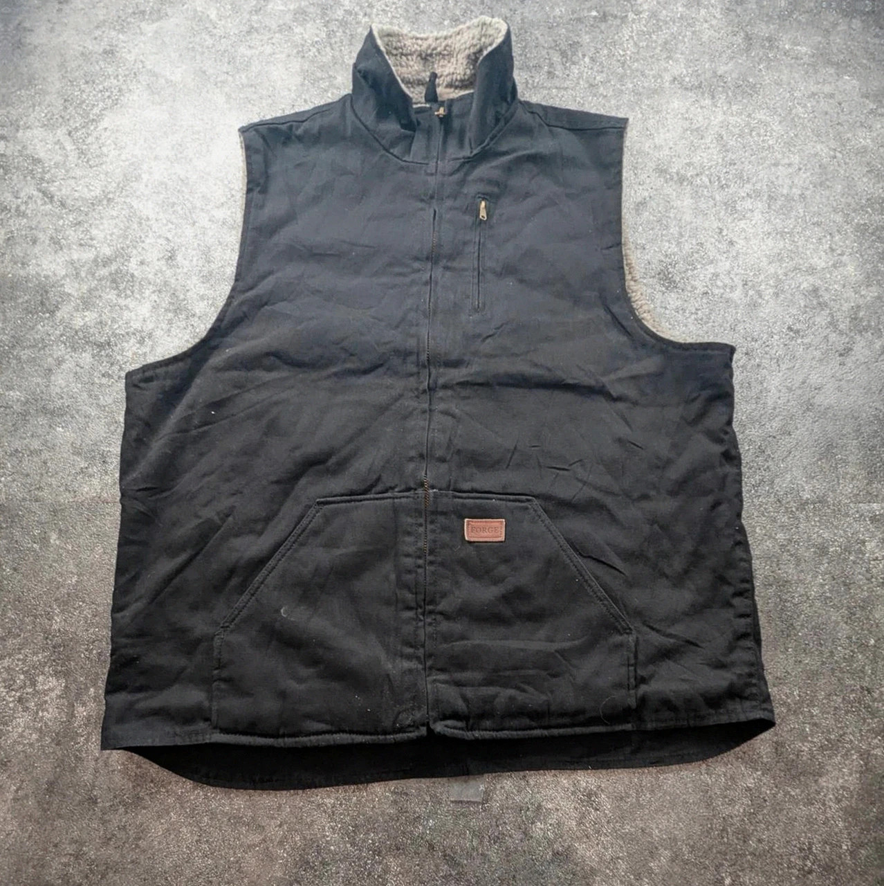 Gilet workwear Forge Work Wear doublé sherpa noir canvas Xxl 2XL vintage utility – Vintage Dressing – taille XXL 2
