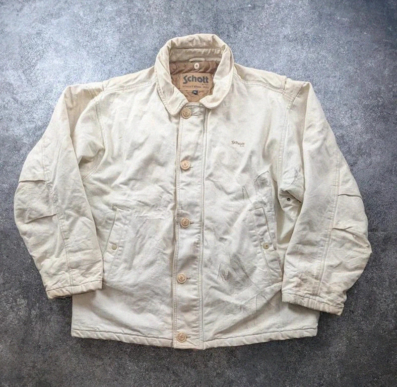 Schott NYC veste workwear vintage XXL canvas Hollofil II patinée utility jacket – Schott – taille XXL 2