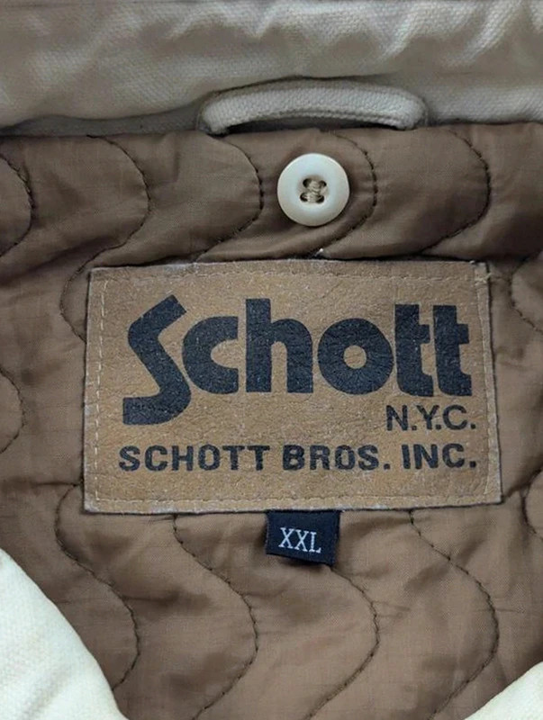 Schott NYC veste workwear vintage XXL canvas Hollofil II patinée utility jacket – Schott – taille XXL 3
