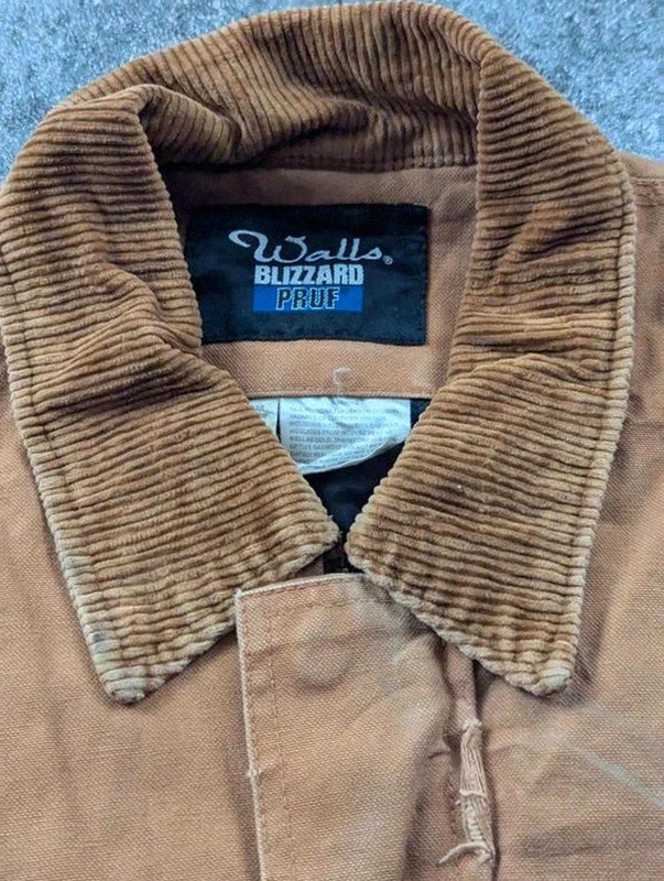 Veste workwear vintage Walls Blizzard Pruf L canvas marron chore jacket doublée – Walls – taille L 5