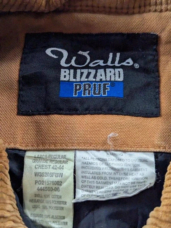 Veste workwear vintage Walls Blizzard Pruf L canvas marron chore jacket doublée – Walls – taille L 4