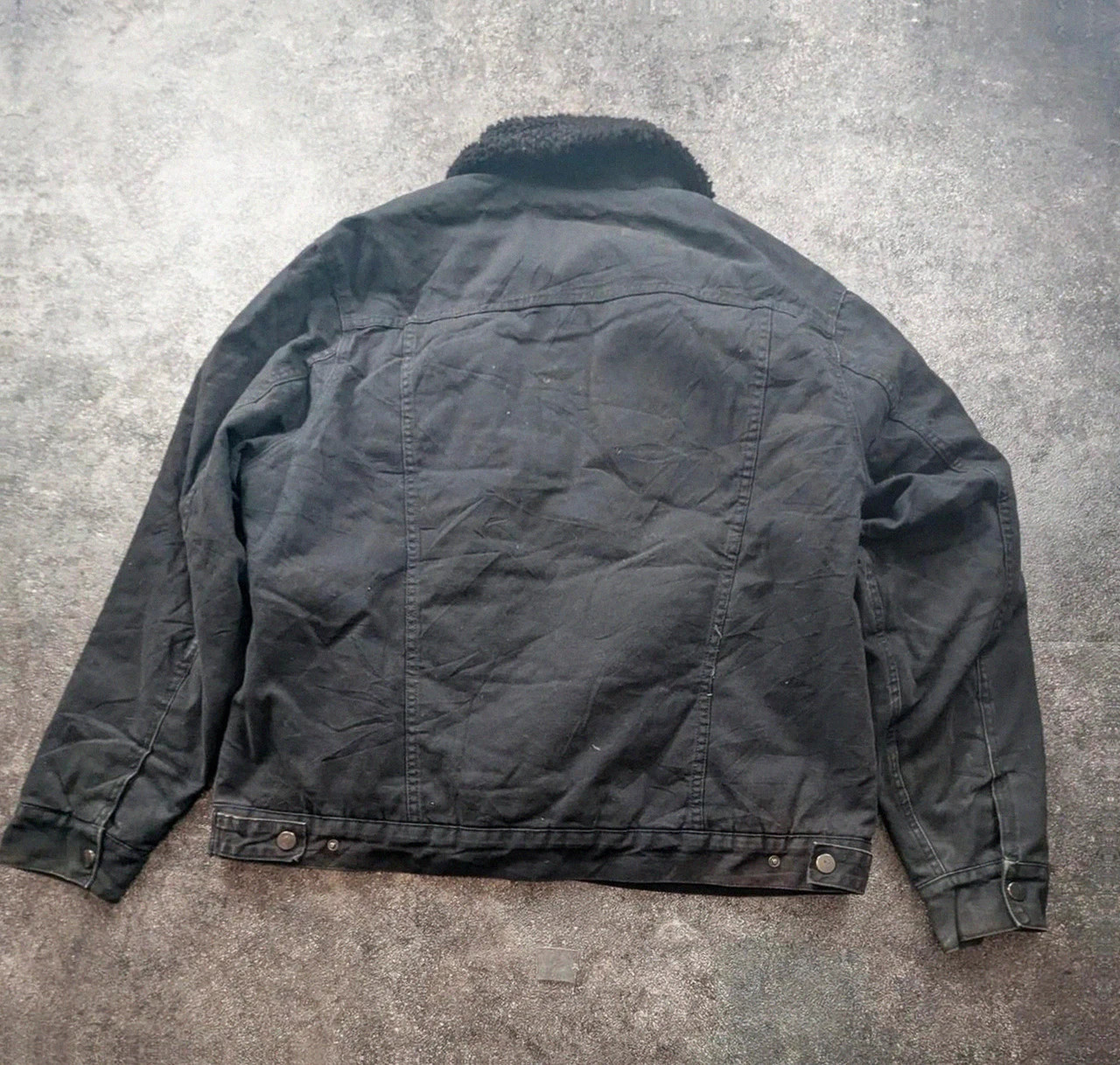 Veste workwear Primark XL L noire doublée sherpa – Trucker Jacket patinée – WORKWEAR – taille XL 3
