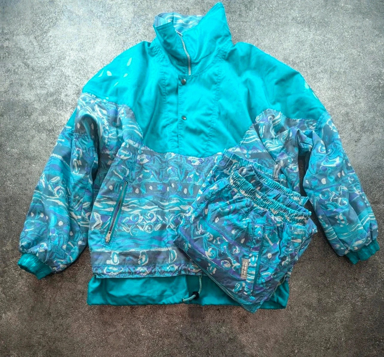 Ensemble ski vintage Montval 80s/90s veste + pantalon rétro bleu violet – Vintage Dressing – taille Taille unique 2