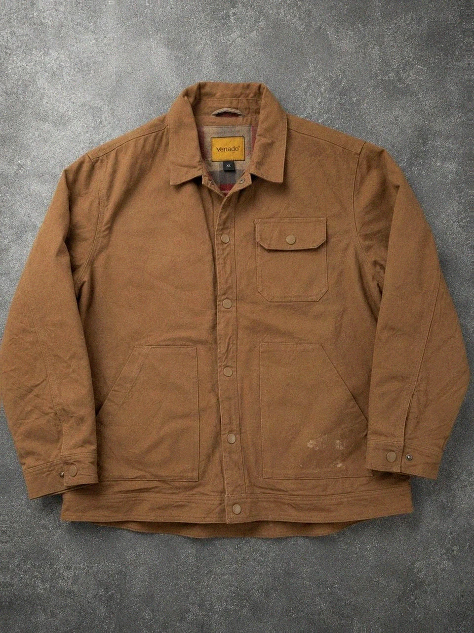 Veste workwear Venado canvas marron Xl chore jacket utility hunting doublée tartan