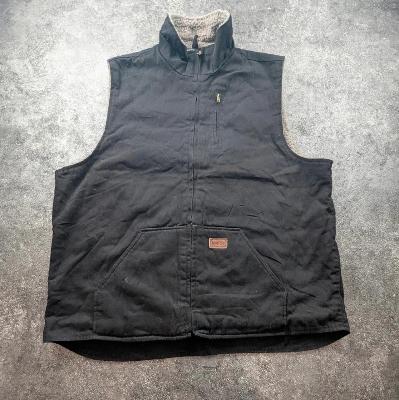 Gilet workwear Forge Work Wear doublé sherpa noir canvas Xxl 2XL vintage utility – Vintage Dressing – taille XXL 2