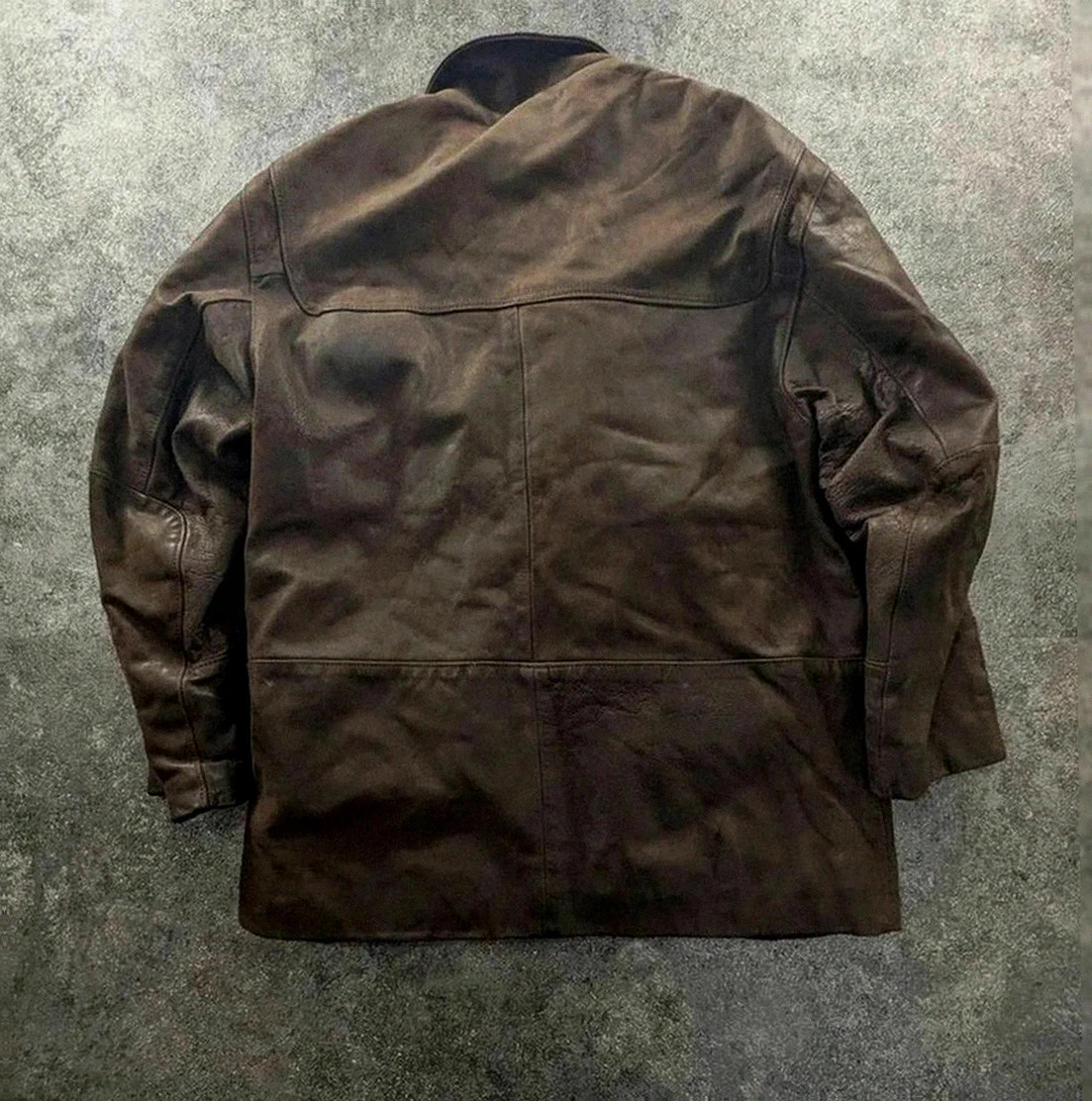 Field jacket Aqua Leather en cuir brun – fabrication française – taille 50 / 3 vintage dressing – Aqua Leather – taille L 2