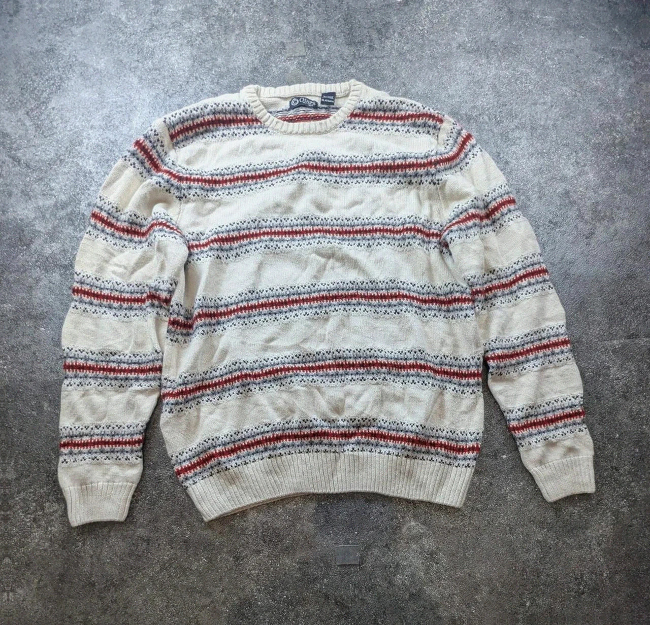 Pull Est. 1978 Chaps – Maille Jacquard Fair Isle Coton Laine Xl – Style Vintage Preppy – CHAPS – taille XL 2