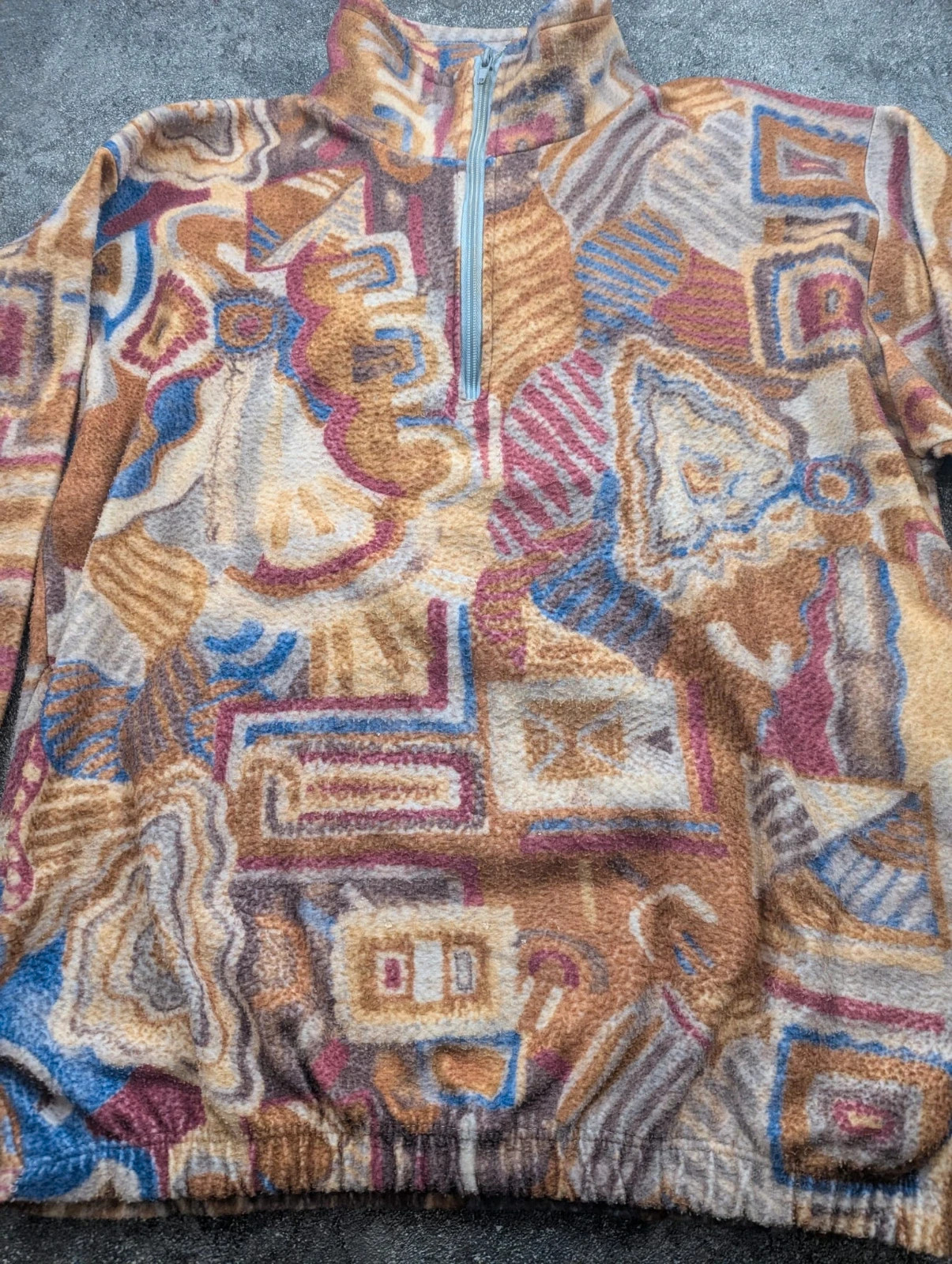 Polaire vintage Skipper crazy pattern inspiration cubiste 90s 1/4 zip L – Skipper – taille L 4