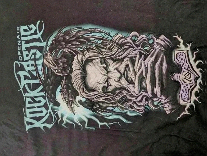 T-shirt Gildan noir Rock Castle Open Air 2023 HammerFall u.d.o Amaranthe métal hardrock taille Xl – Gildan – taille XL 3