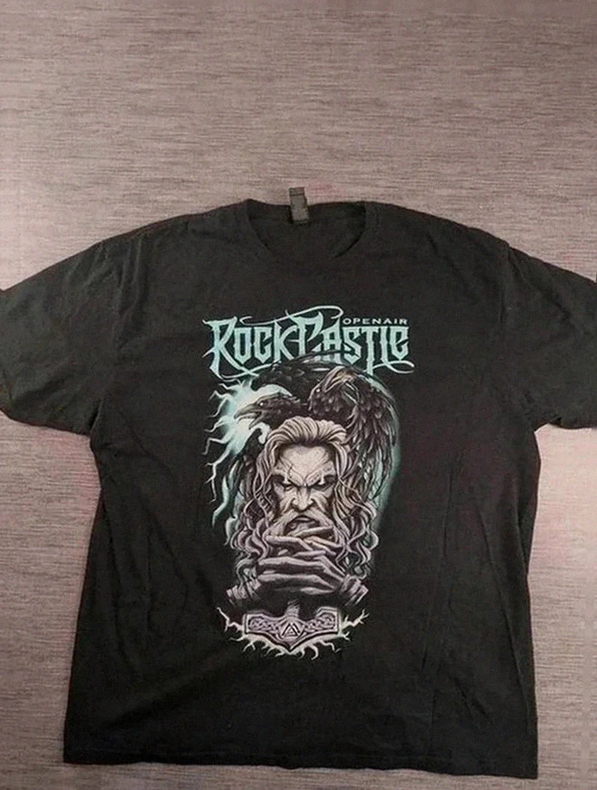 T-shirt Gildan noir Rock Castle Open Air 2023 HammerFall u.d.o Amaranthe métal hardrock taille Xl