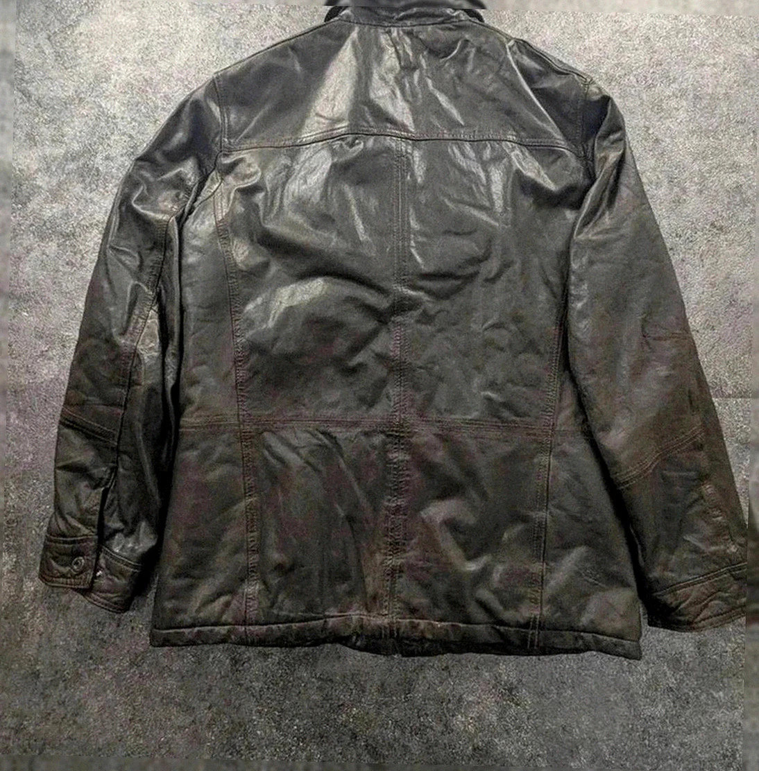 Field jacket emilio adani en cuir d’agneau brun – look vintage – taille 50 vintage dressing – Emilio Adani – taille L 2