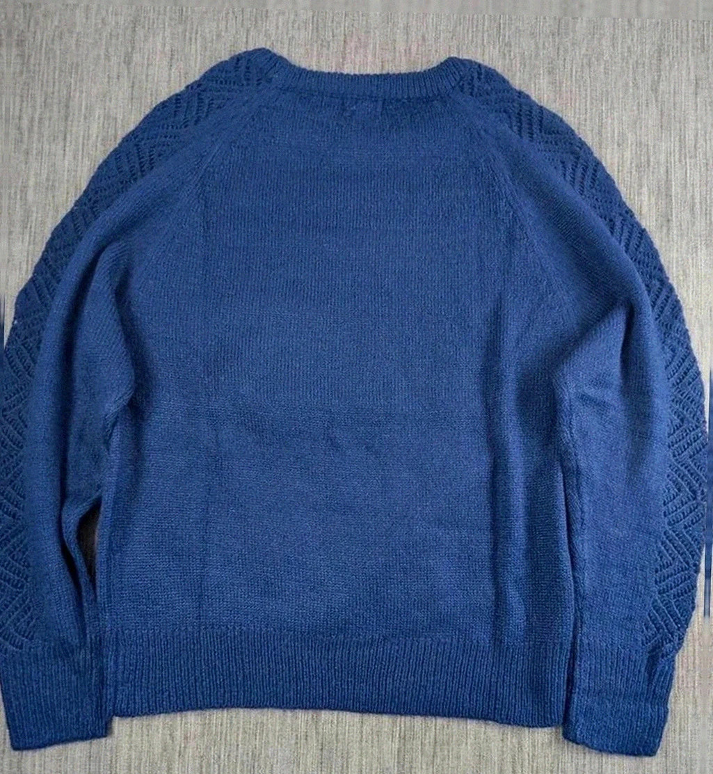 Pull ajouré bleu dentelle manches – Taille 38/40 – Bleu Bonheur 💙 – Bleu bonheur – taille M / 38 / 10 2