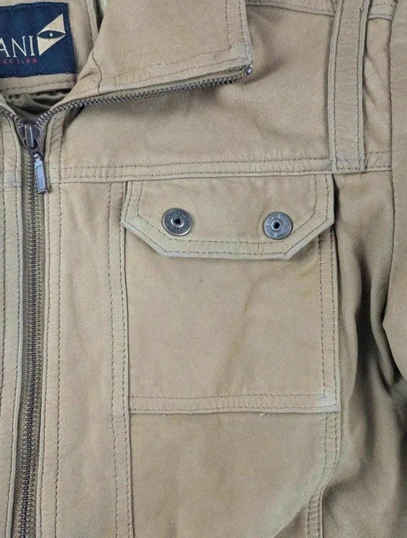 Blouson cuir de mouton Jilani Collection beige taille L 42 style biker aviateur vintage dressing – Jilani – taille XL / 42 / 14 4