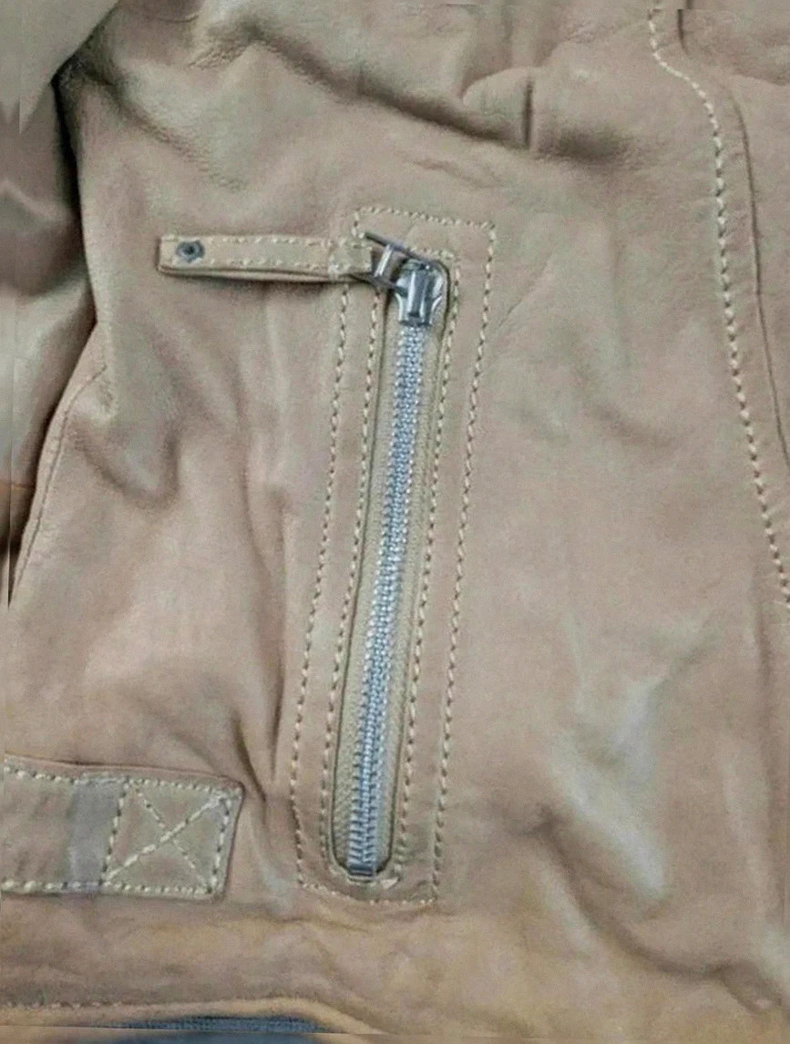perfecto femme Freaky Nation cuir beige style motard S/M – Freaky Nation – taille S / 36 / 8 3