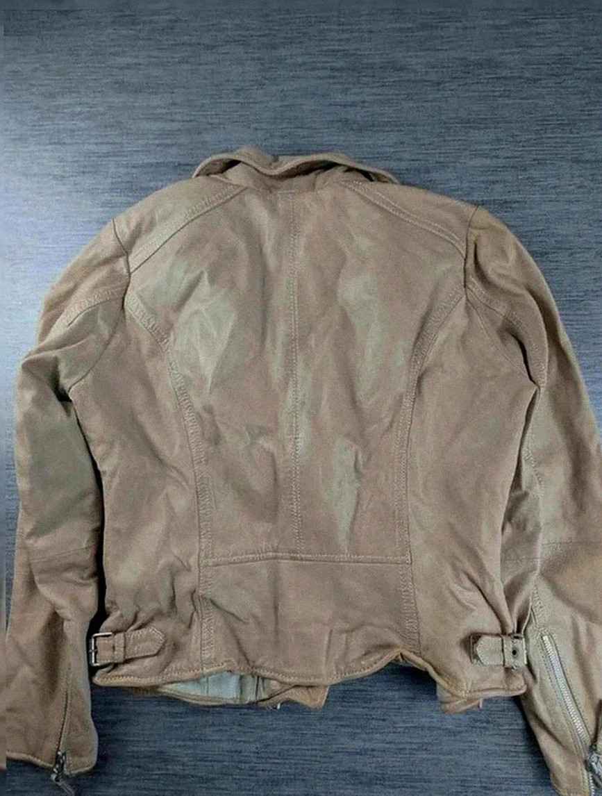 perfecto femme Freaky Nation cuir beige style motard S/M – Freaky Nation – taille S / 36 / 8 2