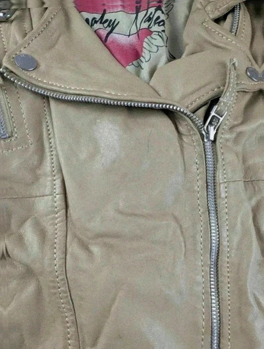 perfecto femme Freaky Nation cuir beige style motard S/M – Freaky Nation – taille S / 36 / 8 4