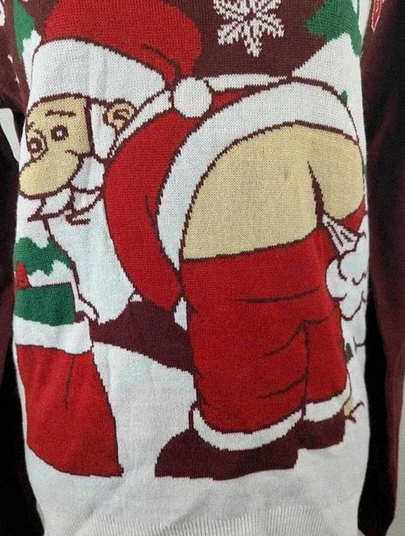 Pull humoristique de Noël Père Noël neuf Seasons Greetings S🎅 – Seasons Greetings – taille S / 36 / 8 3