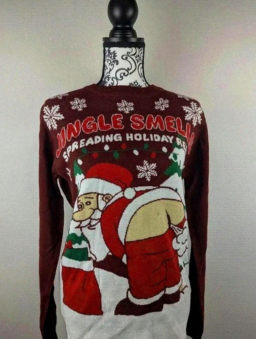 Pull humoristique de Noël Père Noël neuf Seasons Greetings S🎅 – Seasons Greetings – taille S / 36 / 8