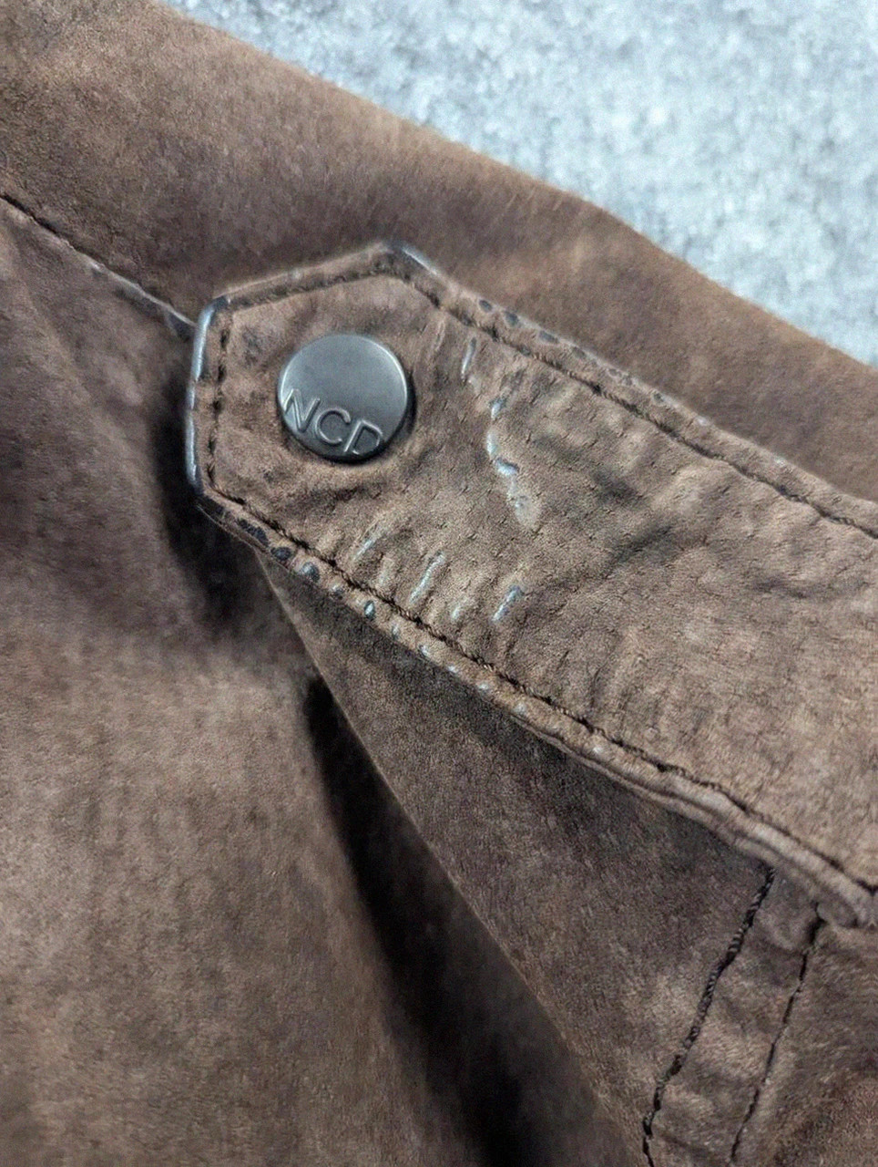 Devred blouson en daim marron patiné – Veste workwear militaire vintage – Devred – taille S 4
