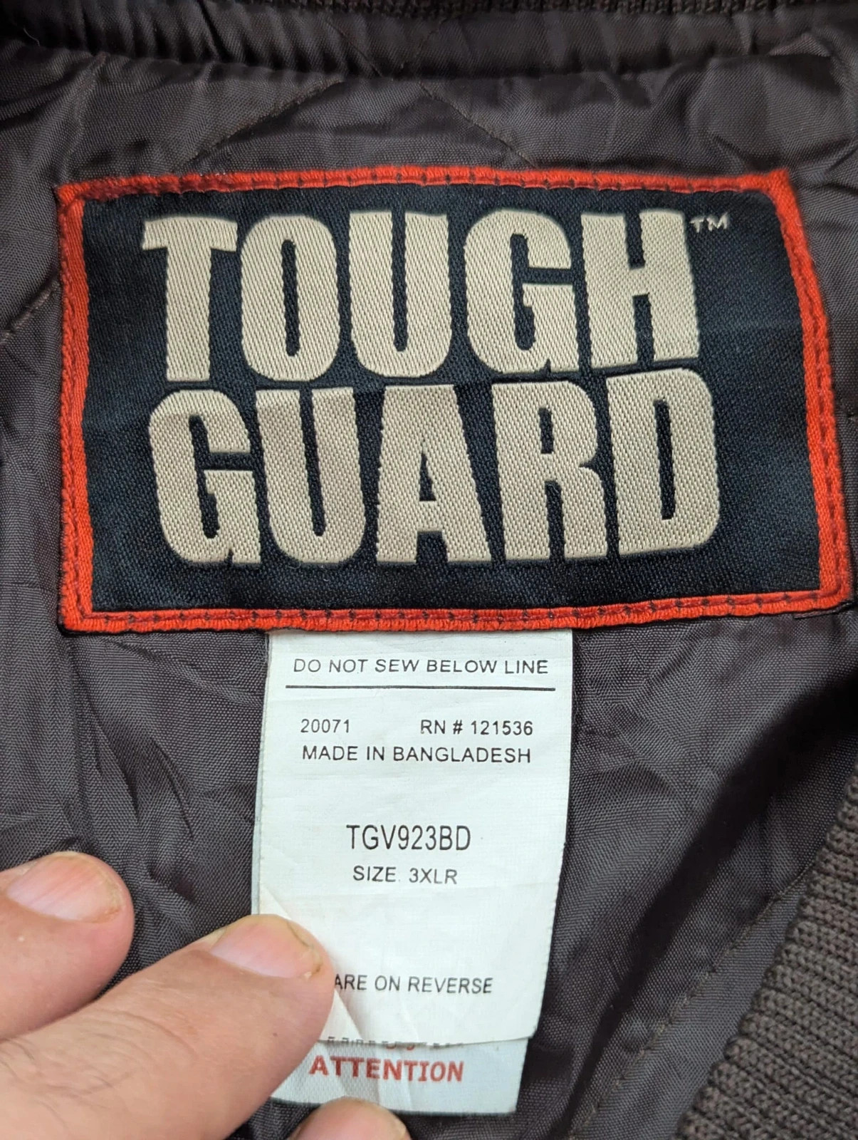 Tough Guard gilet workwear canvas XXL 3XL utility worker vest marron doublé – WORKWEAR – taille XXXL 5