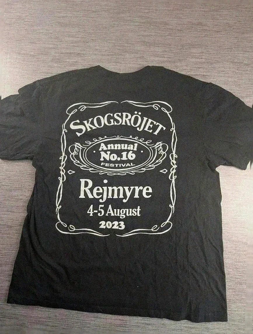 T-shirt noir Skogsröjet 2023 merch design guitares Vip vibe festival rock metal Gildan taille L – Gildan – taille L 2