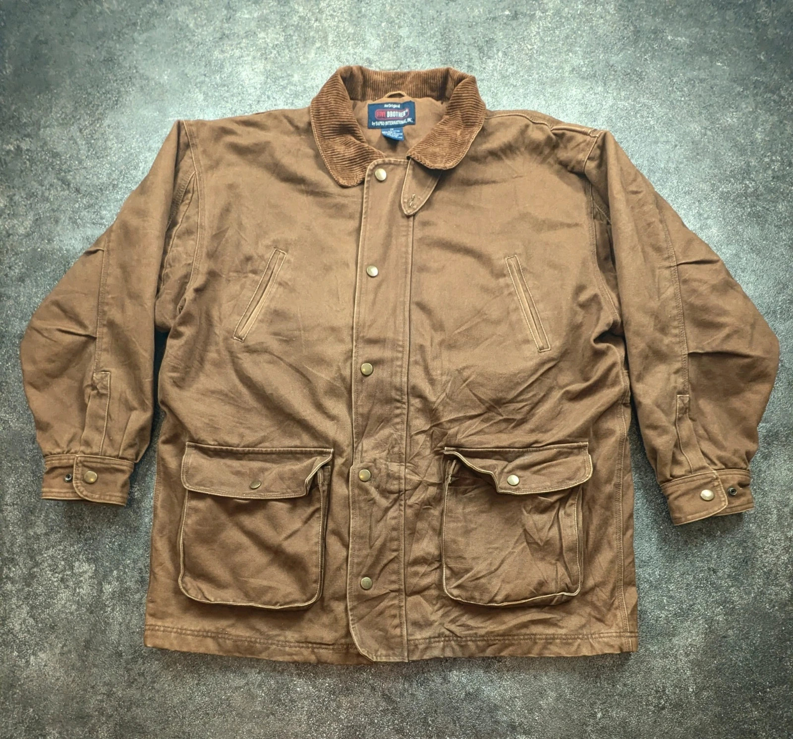 Five Brother Field Jacket Chore Coat Workwear 2XL marron col velours doublée vintage – WORKWEAR – taille XXL 2