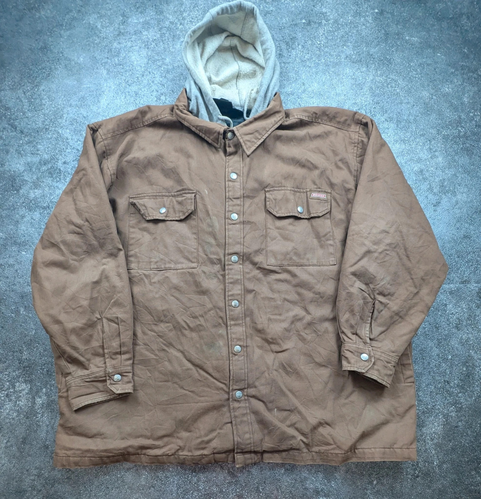 Dickies veste workwear vintage marron canvas doublée capuche XXL oversize – Dickies – taille XXL 2