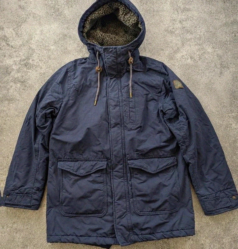 Parka Hollister California homme M bleu marine – veste hiver doublée sherpa à capuche