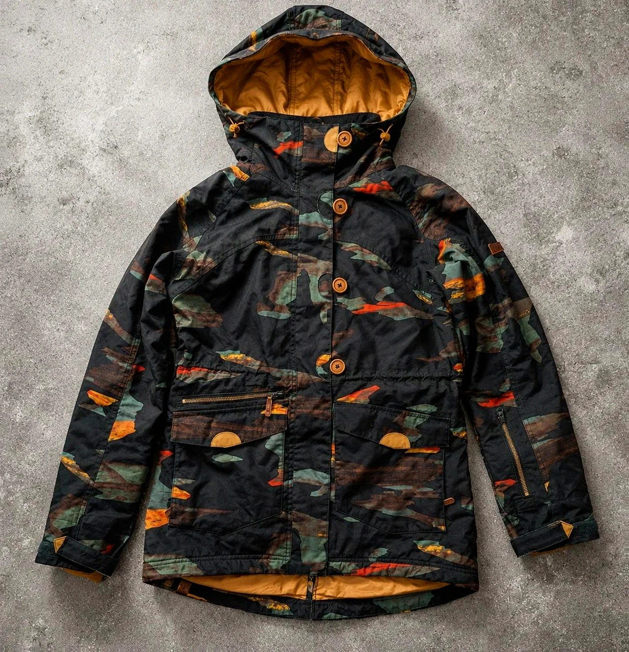 Dc Shoes parka snowboard 15K Waterproof camo 2014 taille M – veste ski technique retro
