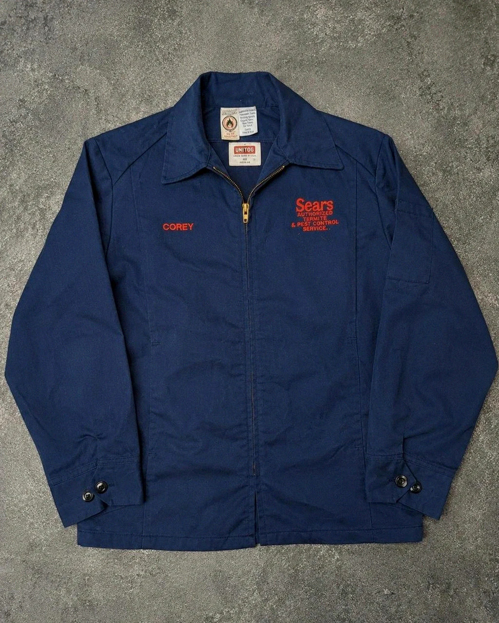 Veste américaine workwear vintage Sears Usa bleu marine taille 40 Regular