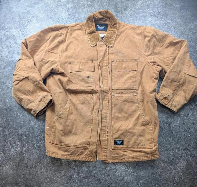 Veste workwear vintage Walls Blizzard Pruf L canvas marron chore jacket doublée – Walls – taille L 2