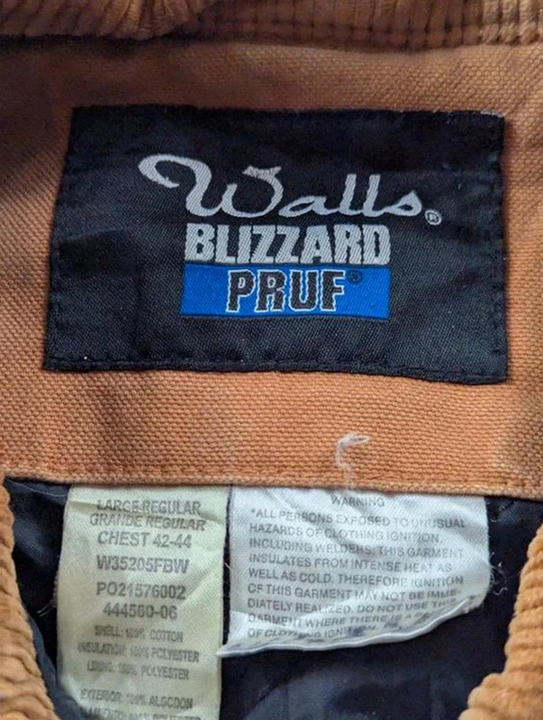 Veste workwear vintage Walls Blizzard Pruf L canvas marron chore jacket doublée – Walls – taille L 4