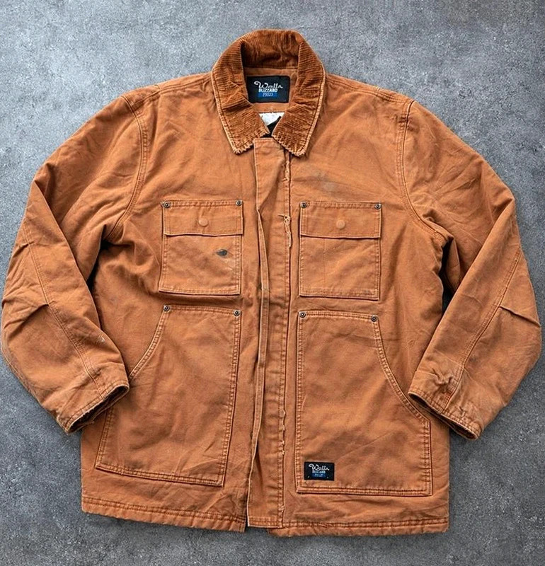 Veste workwear vintage Walls Blizzard Pruf L canvas marron chore jacket doublée